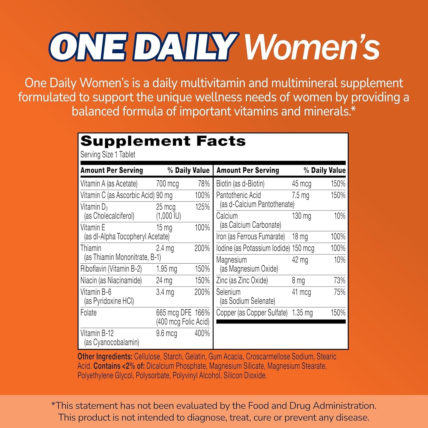 One Daily Women’s Tablets, 100 Count