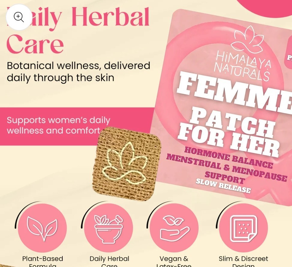 Natural Menopause Patches Hormone Balance 30 Patches Himalaya Naturals