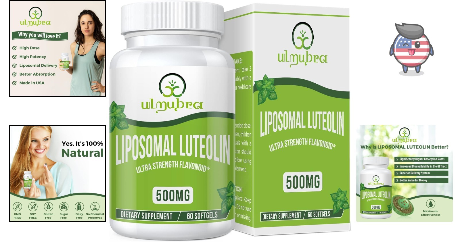 Potent 500MG Liposomal Luteolin Softgels – Non-GMO, 60 Count for Optimal Health