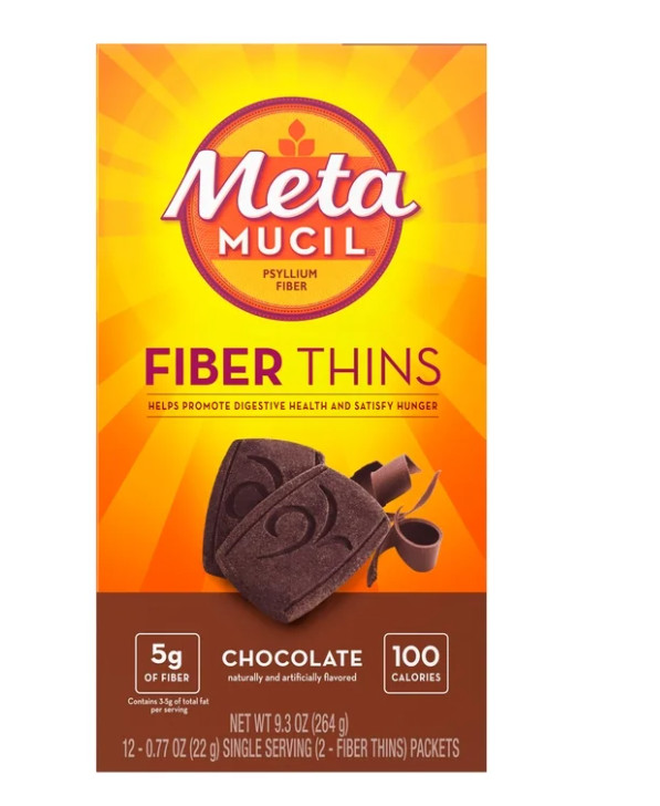 Metamucil Fiber Thins Chocolate 2 Pack 24ct Psyllium Fiber Snack