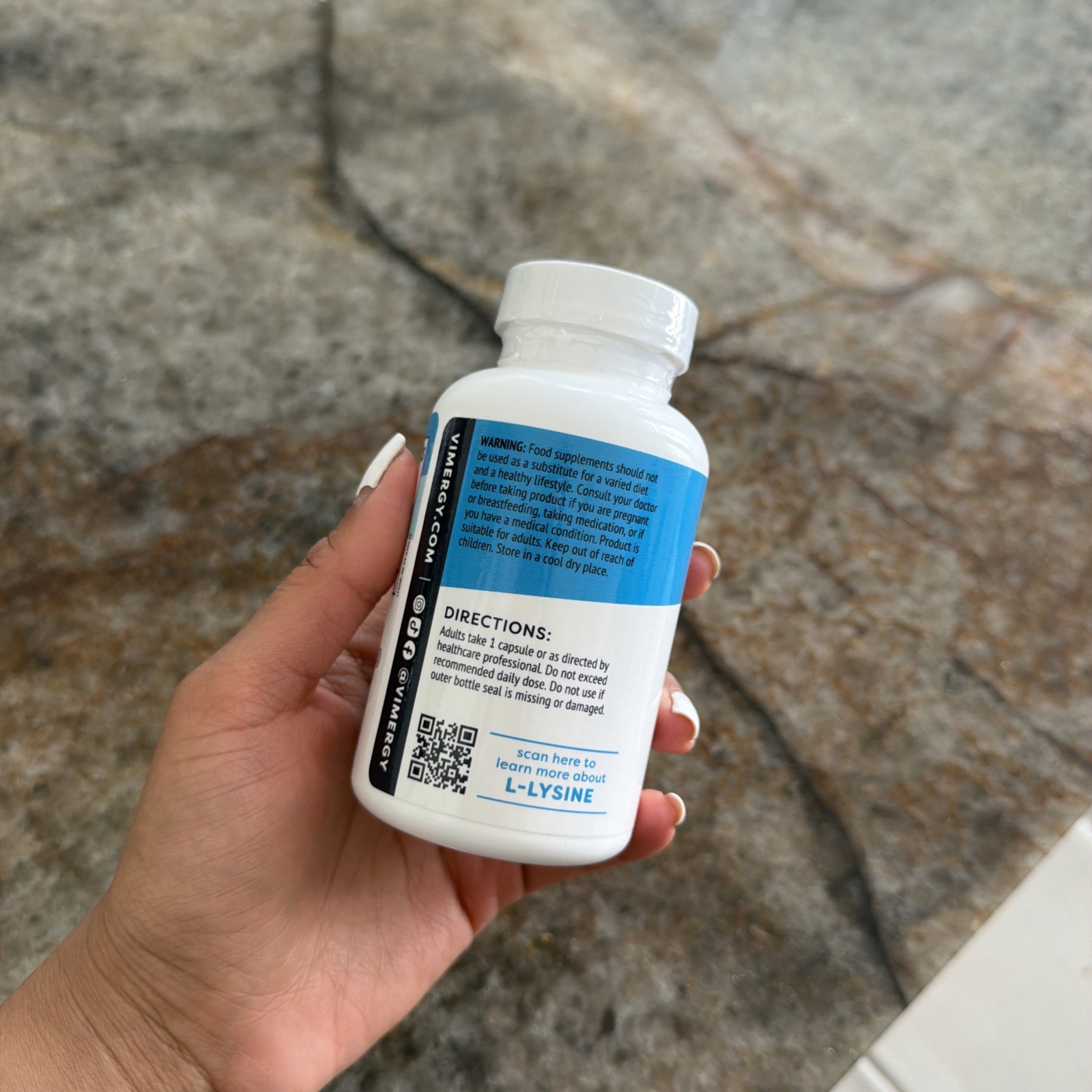 Vimergy L-Lysine – Promotes Healthy Skin Hair Nails & Joints 90 capsules