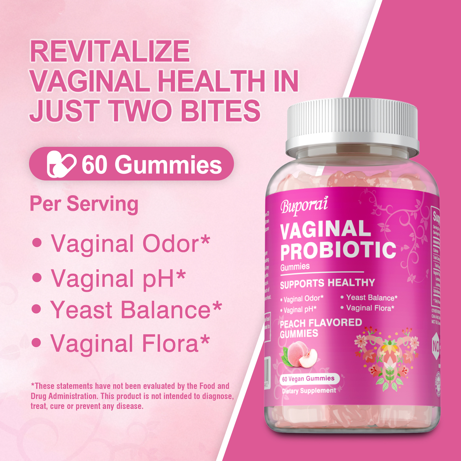 Vaginal Probiotic Gummies -Promotes Healthy Vaginal Odor and Balances Vaginal PH