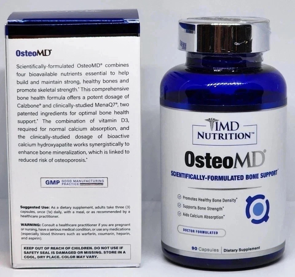 1MD Nutrition OsteoMD Bone Health Support 90 Softgels Pack of 3- EXP-02/2027