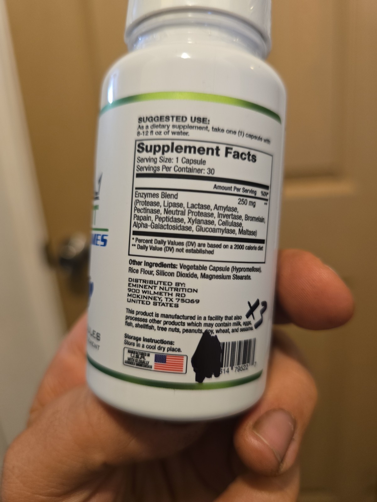 Eminent Nutrition Digestive Enzymes for Gut Health 30 Servings