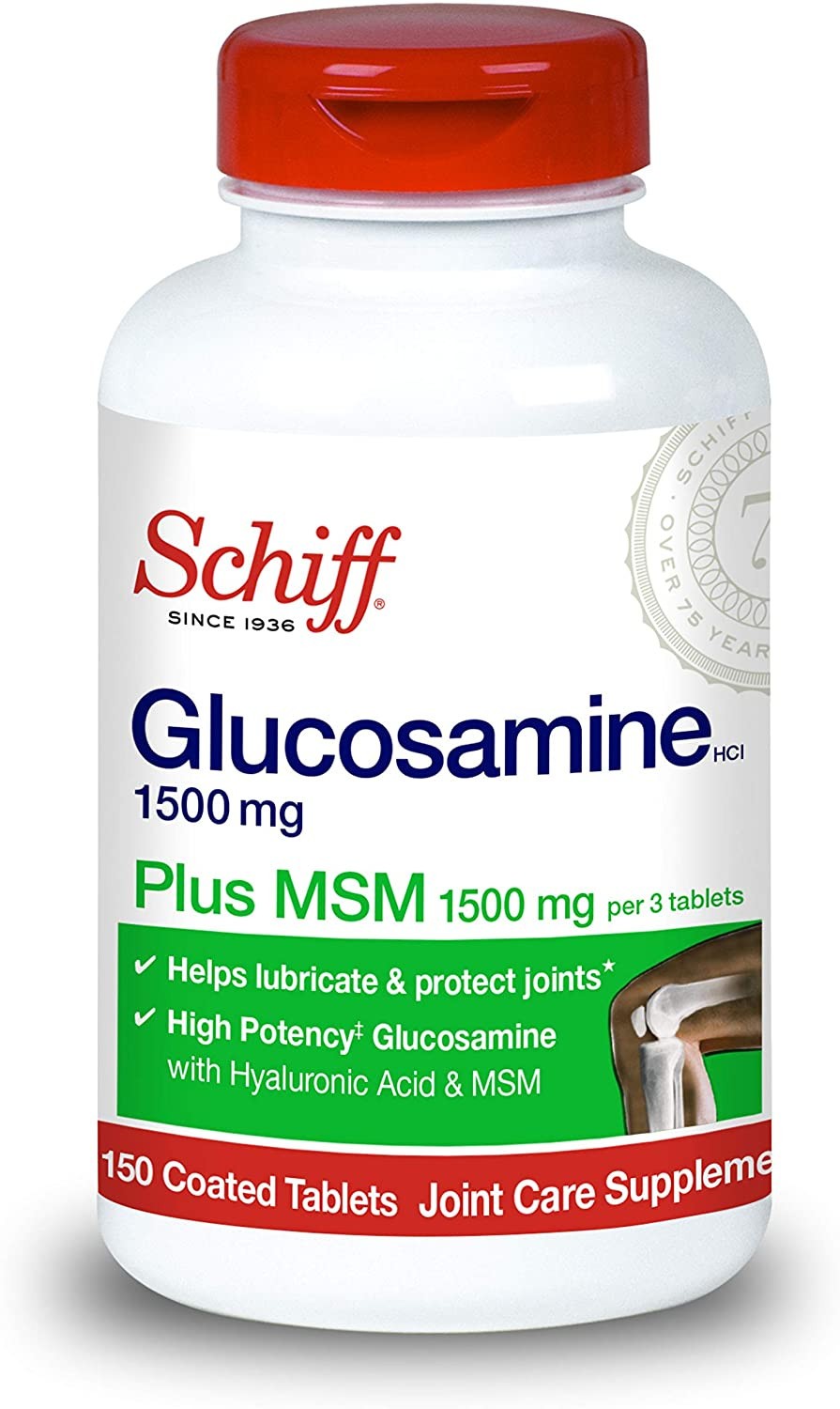 Schiff Glucosamine 1500Mg Plus Msm And Hyaluronic Acid, Joint Supplement – 150 C