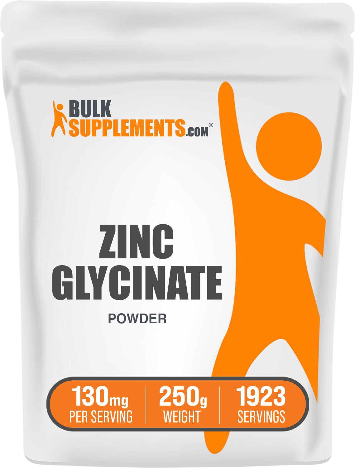 BulkSupplements Zinc Glycinate Powder- Supports Heart Health – 130mg Per Serving