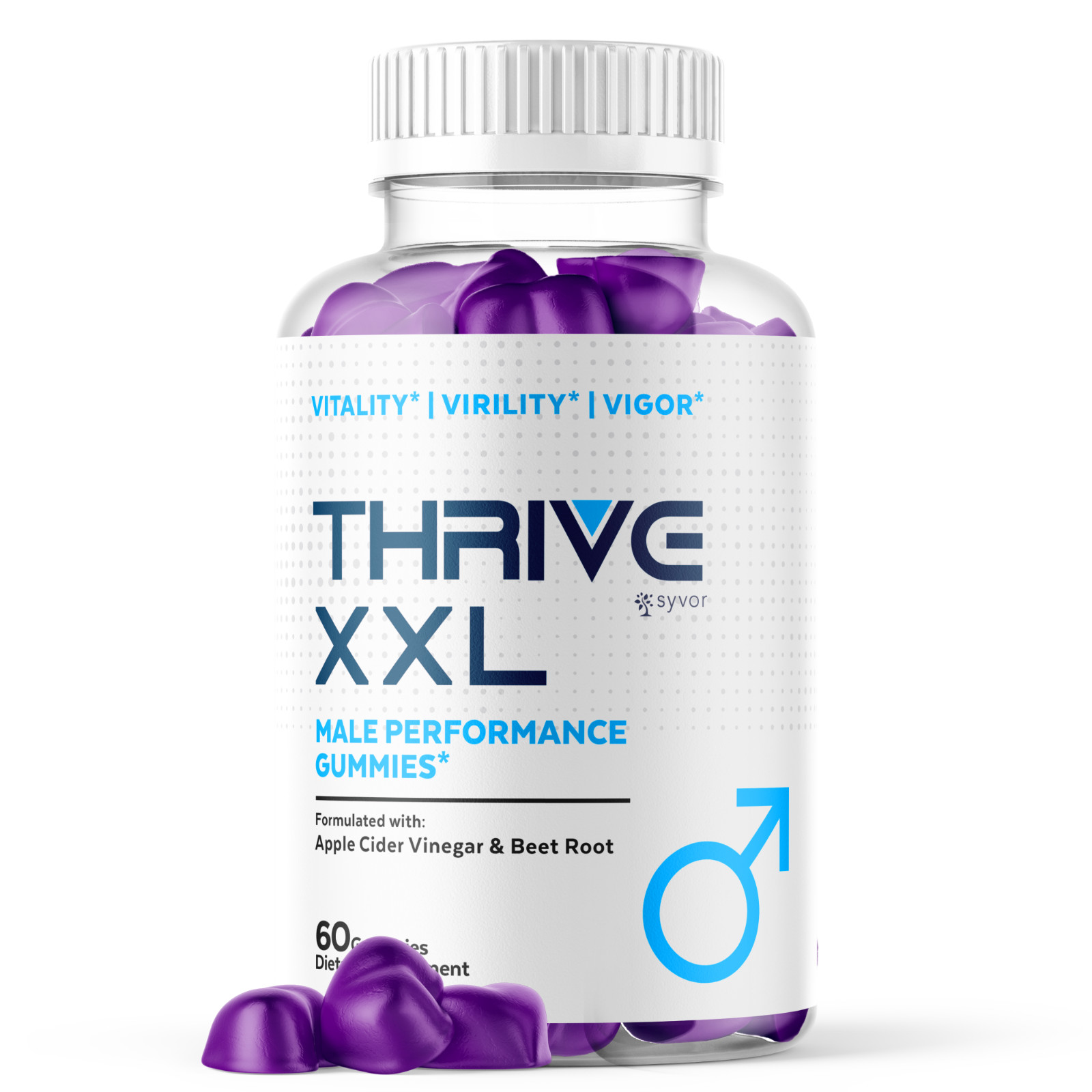 (1 Pack) Thrive XXL Male Gummys Advanced Formula ThriveXXL Vitamin 60 Gummies