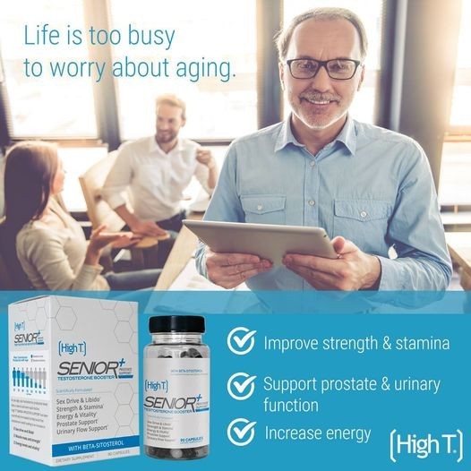 High T Senior+ Testosterone Booster Supplement, 90 Capsules
