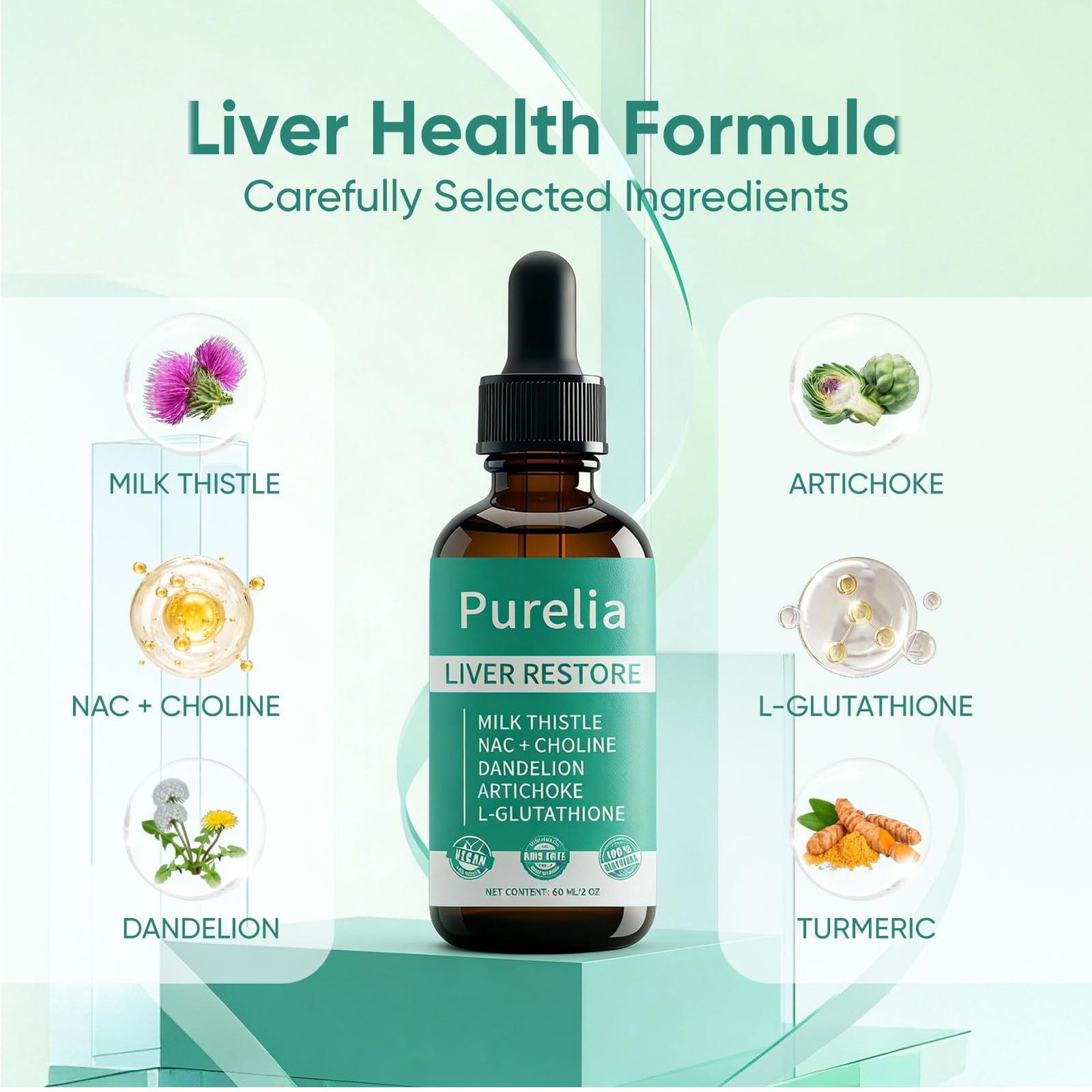 Purelia Liver Restore, Complete Liver Support Supplement formulated with Milk Th