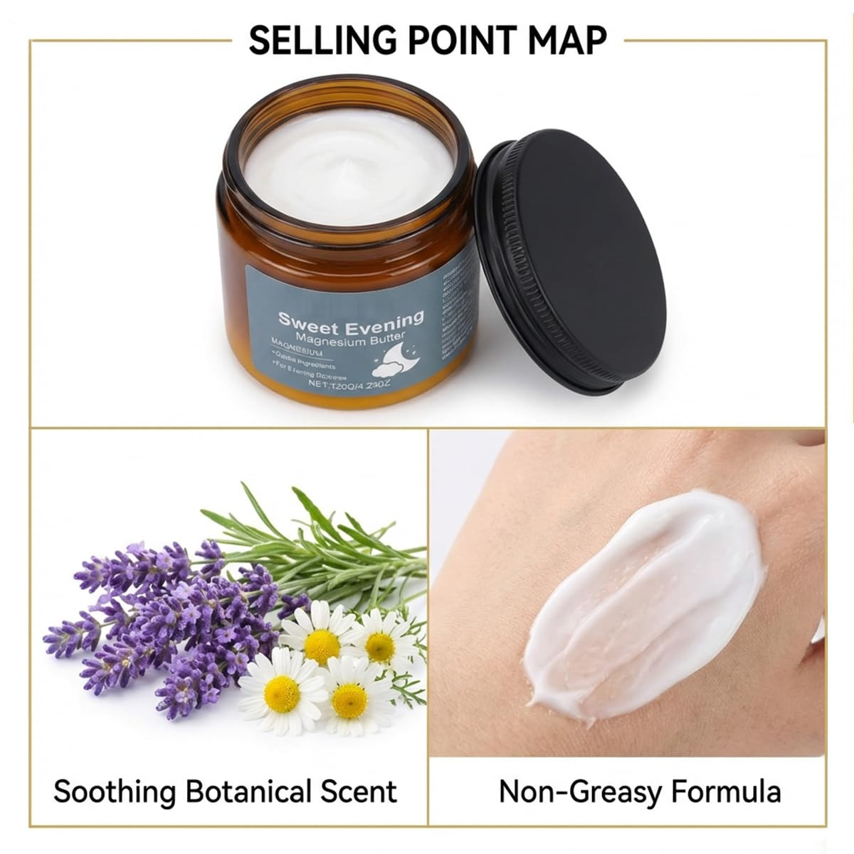 Sweet Bee Organics Magnesium Butter, Topical Magnesium Cream for Muscle Comfort