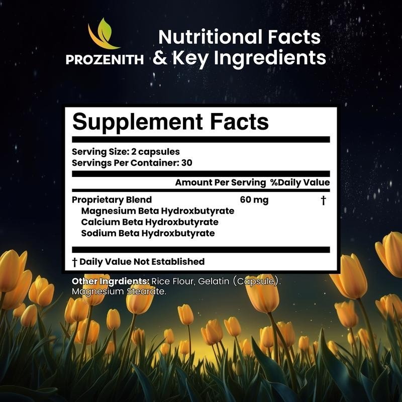 Vegan BHB Ketone Supplement USA GMP Made Gluten Sugar Free All Natural 60 Count
