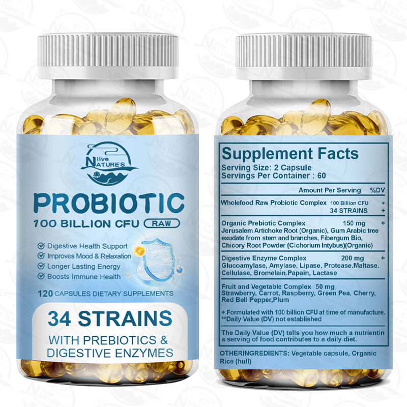 Digestive Enzymes + Probiotics Capsules – Gut Health Support & Relief Bloating