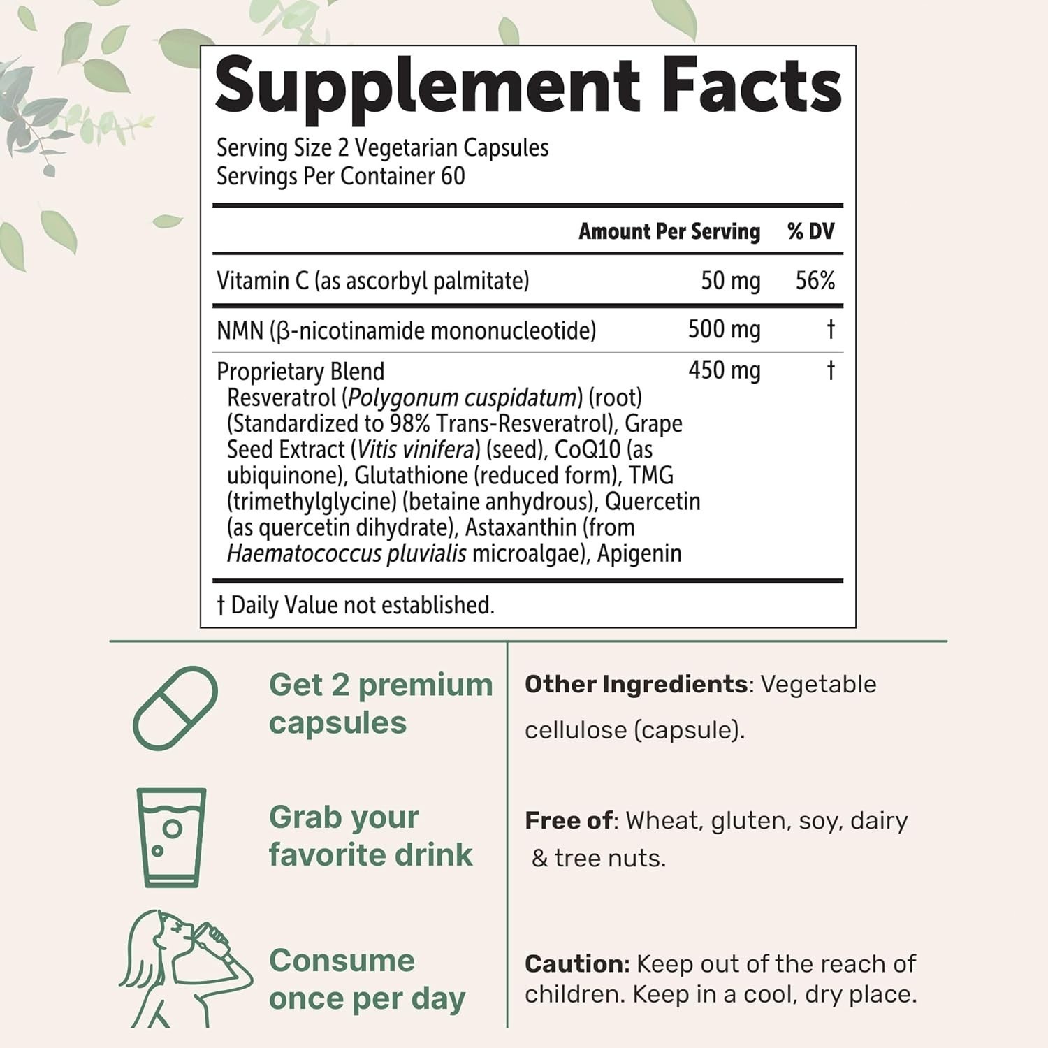 NMN Complex 1,000mg – 120 Caps | 10-in-1 NAD+ Booster