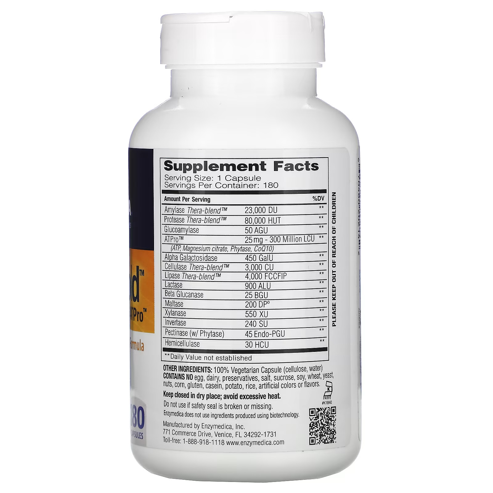 2 X Enzymedica, Digest Gold� with ATPro�, Maximum Strength, 180 Cap-Worldwide