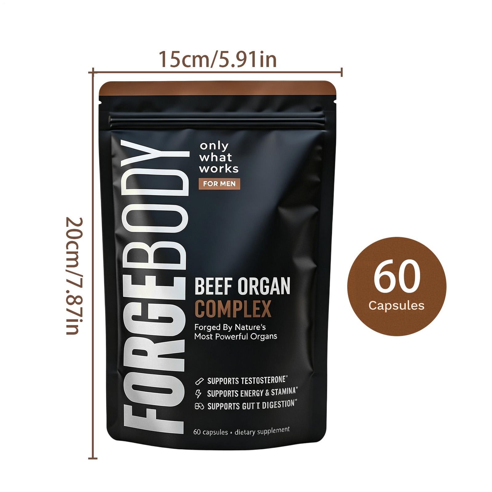 FORGEBODY® Beef Organ Complex 60 Capsules – Grass Fed Beef Organ Supplement