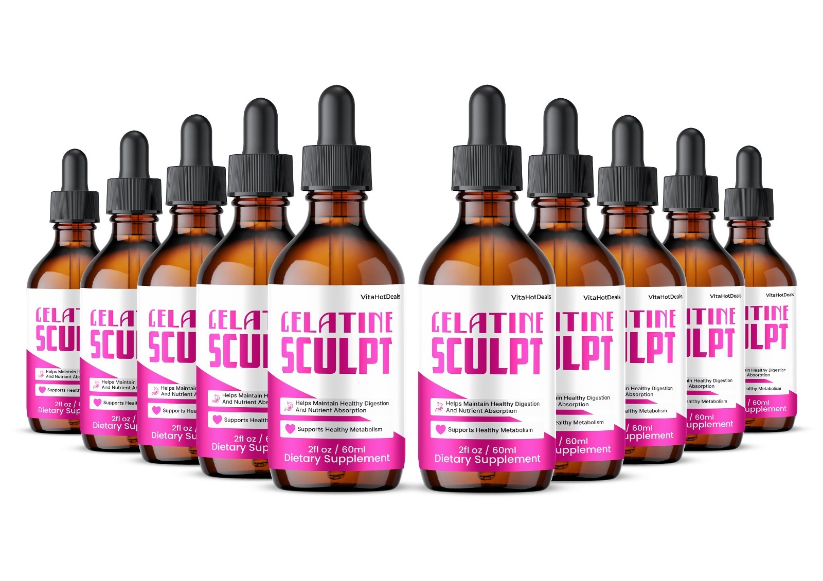 Gelatine Sculpt Drops, Max Strength Formula, GelatineSculpt Supplement (10 pack)