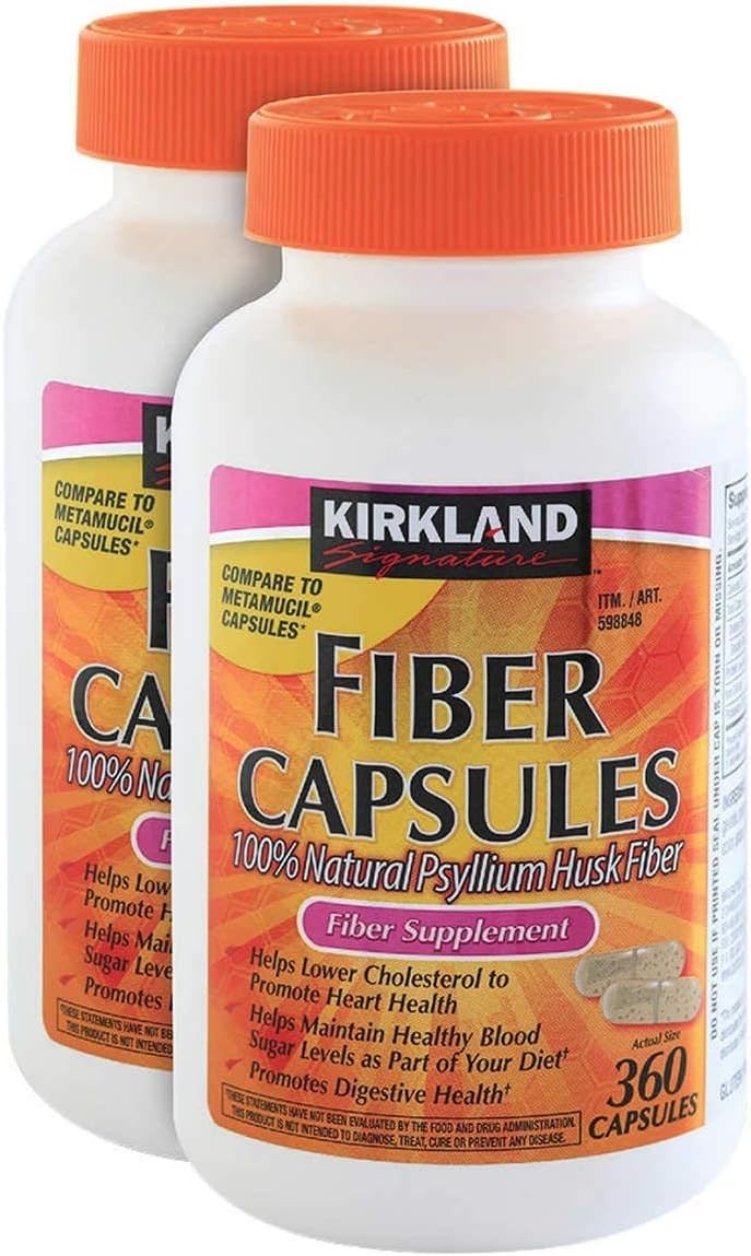 Kirkland Signature Psyllium Husk Fiber Capsule 2×360 Count EXP 07/2028