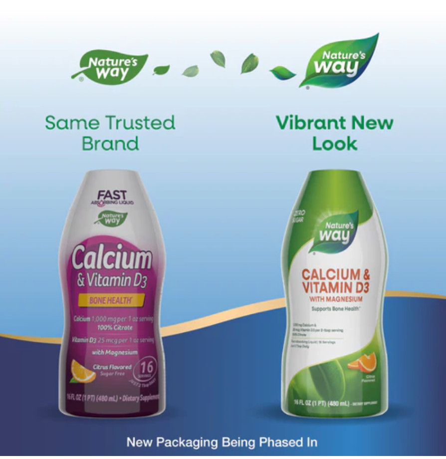 Nature’s Way Calcium & Vitamin D3 Liquid Citrus 16 fl oz x 4 PACK****