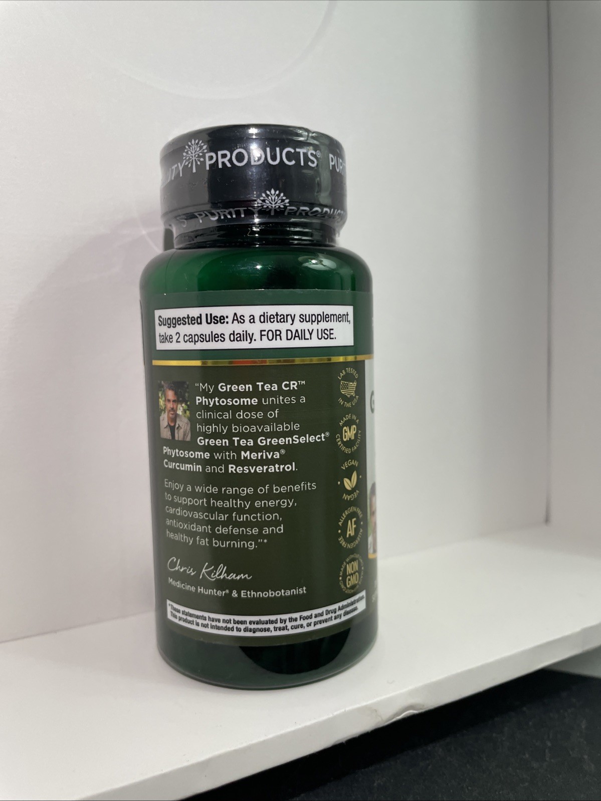Purity Products Chris Kilham’s GREEN TEA CR PHYTOSOME 60 Capsules EXP 4/2026 NEW