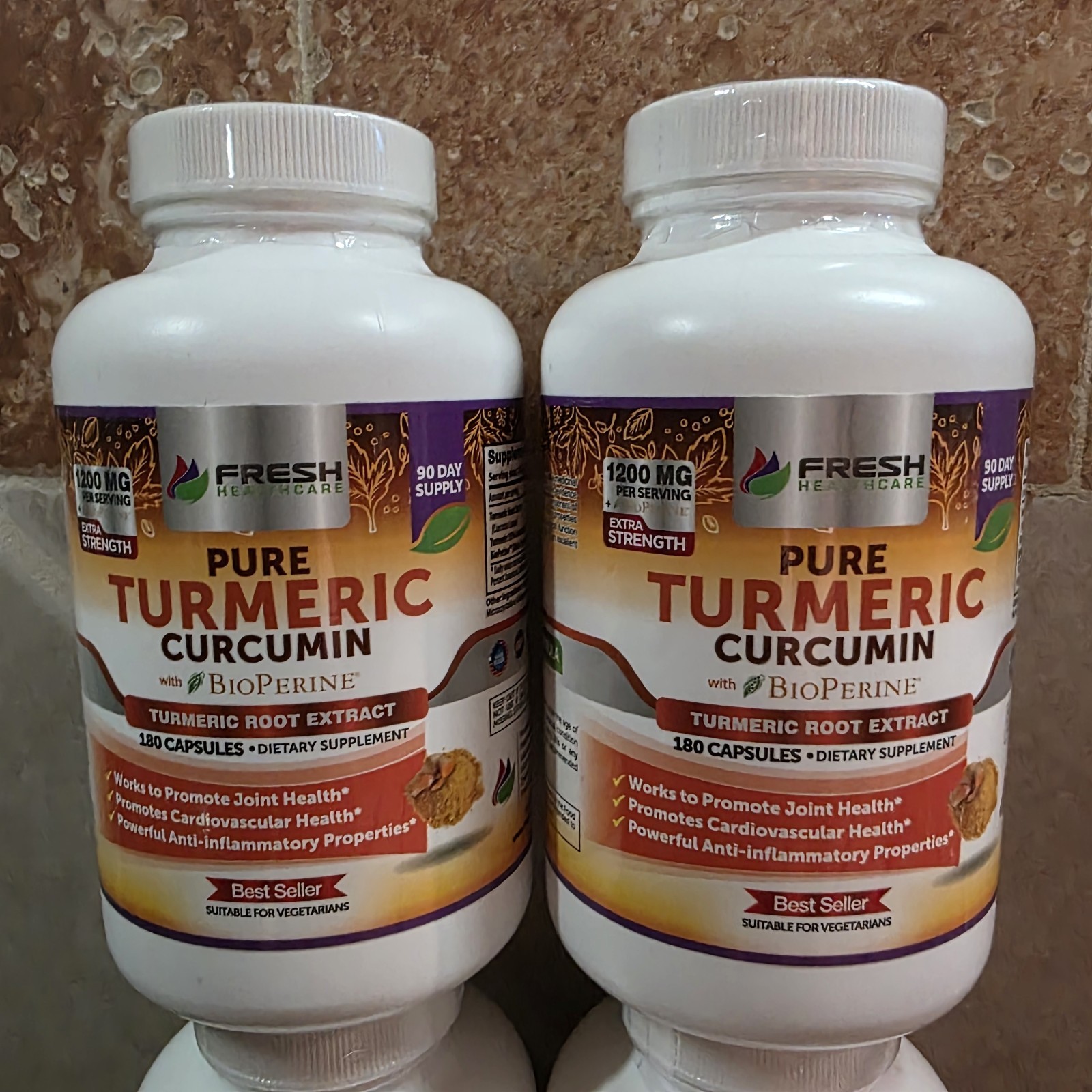 Turmeric Curcumin Bioperine Root Lot Save Supplement – 2 Bottles – 360 Capsules