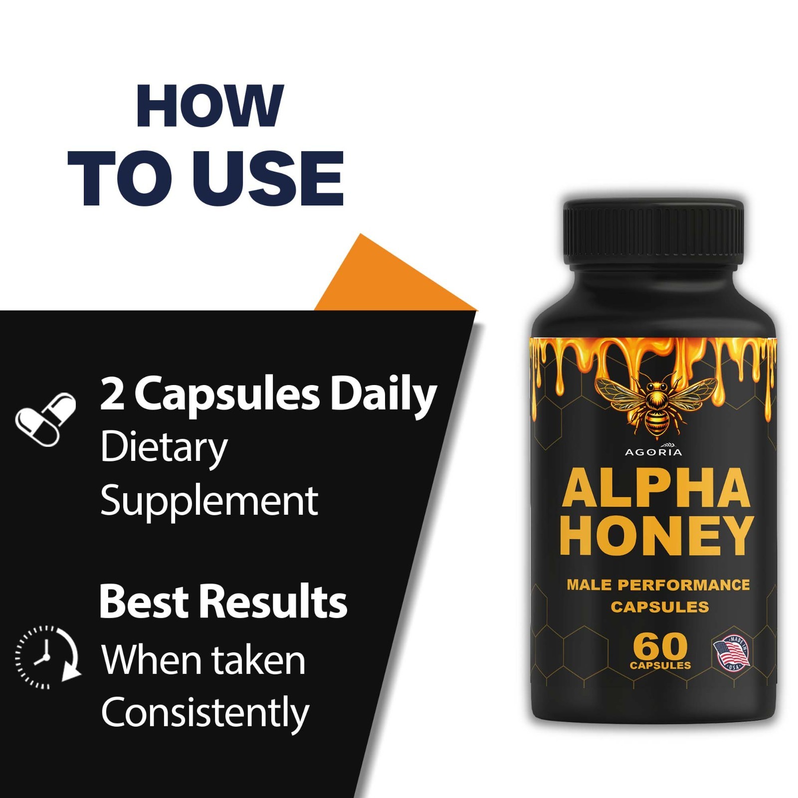 ( 1 Pack ) Alpha Honey Male Performance Capsules, AlphaHoney Capsules Supplement