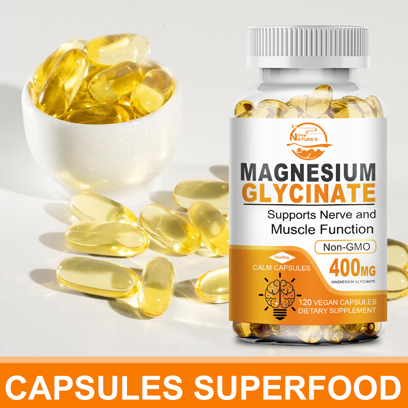 Magnesium Glycinate 400mg – 120 Capsules For Sleep, Stress Relief Support Bone