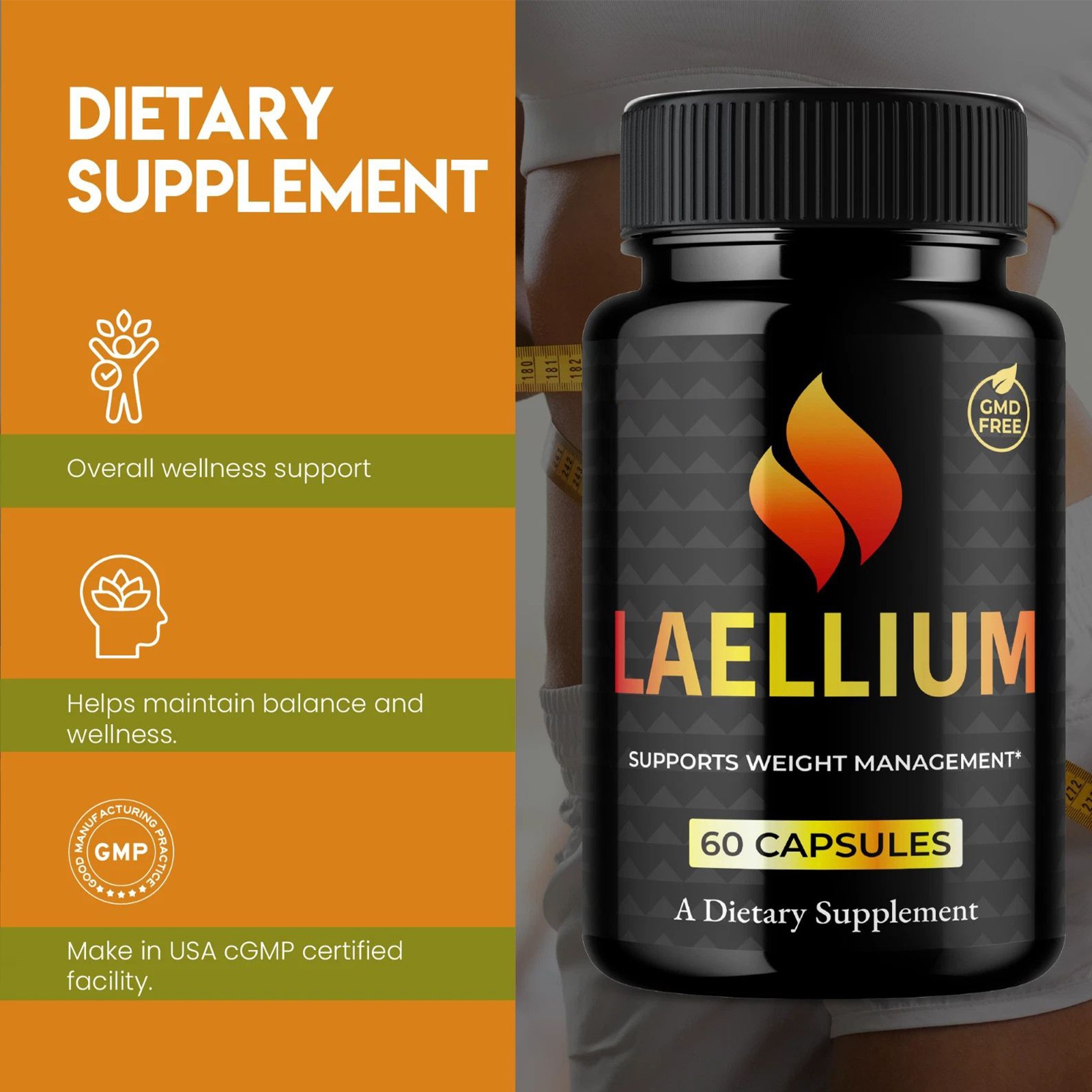 `Laellium for Weight loss, Advanced Fat Burning and Energy Capsules 60 Capsules