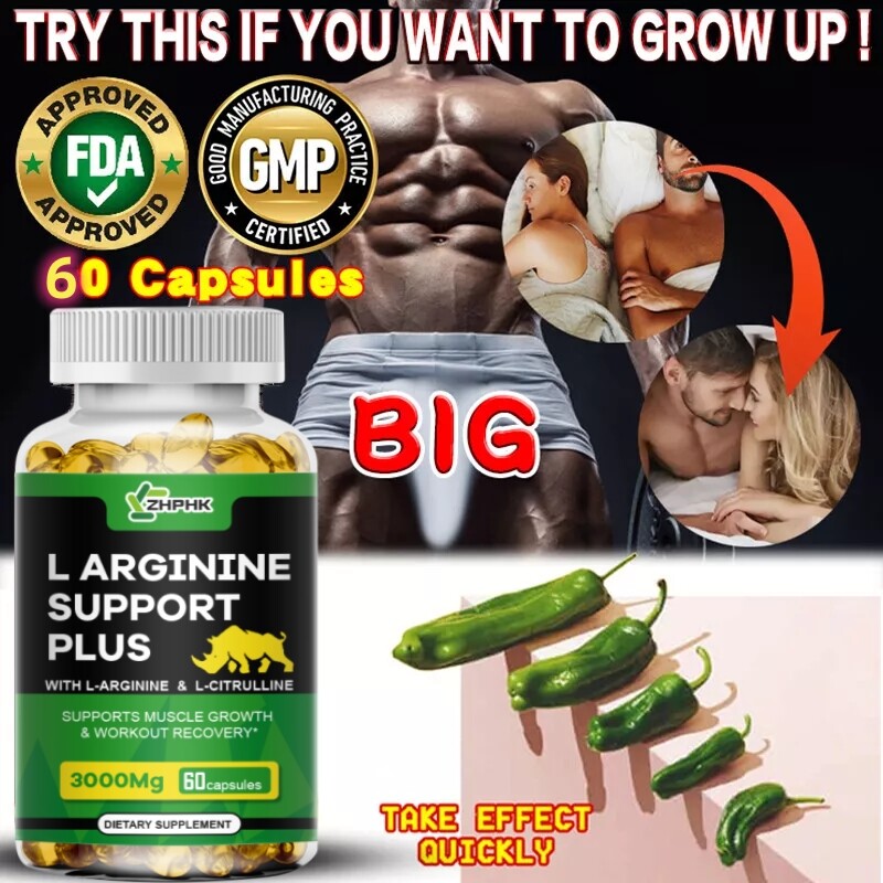L-Arginine 60 Nitric Oxide,Testosterone Booster,Energy Support Capsules 3000 mg
