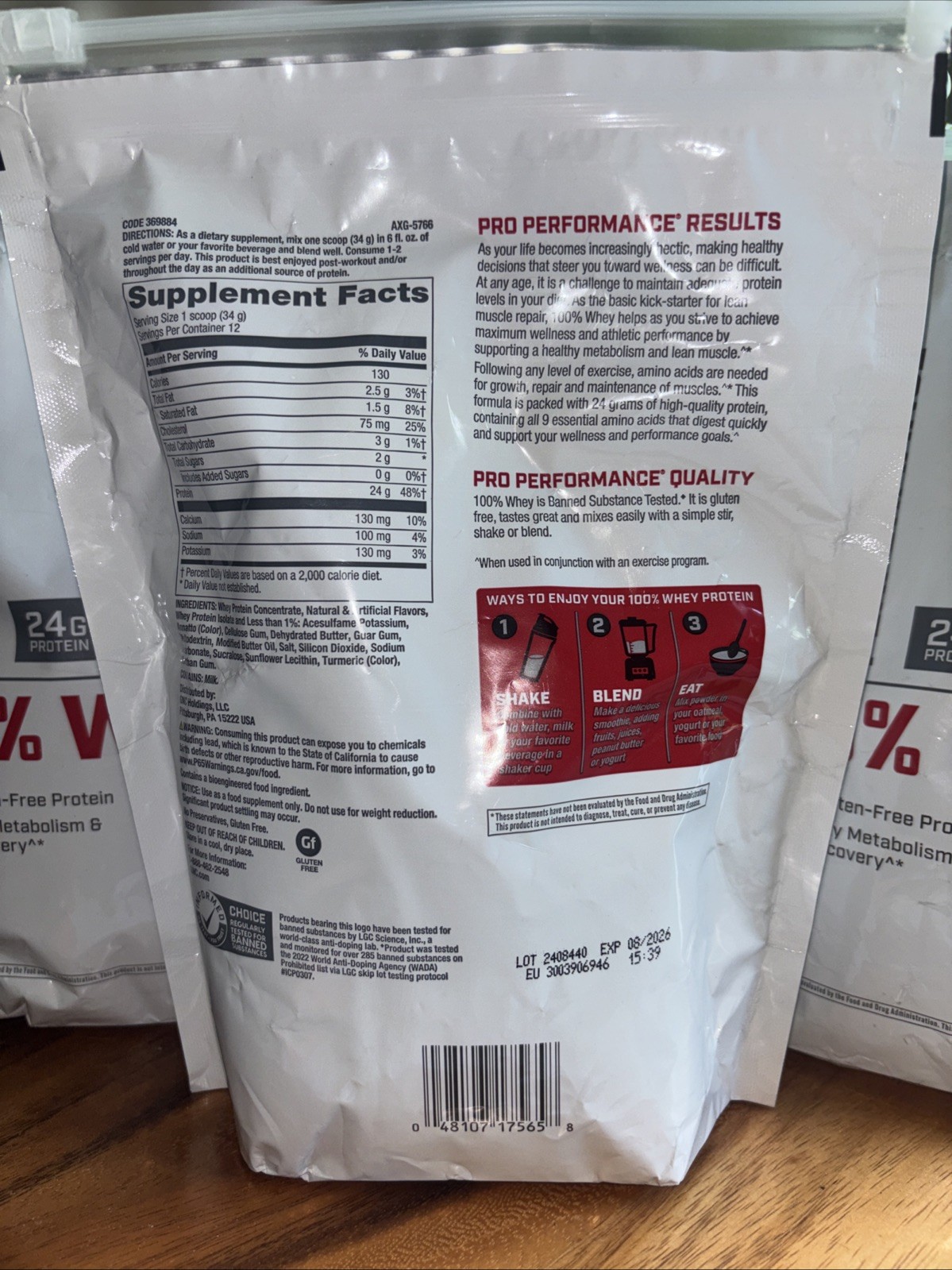 3 GNC PRO Performance 100% Whey 14.39 oz Vanilla Cream Exp 7/26 & 8/26 – 3 BAGS