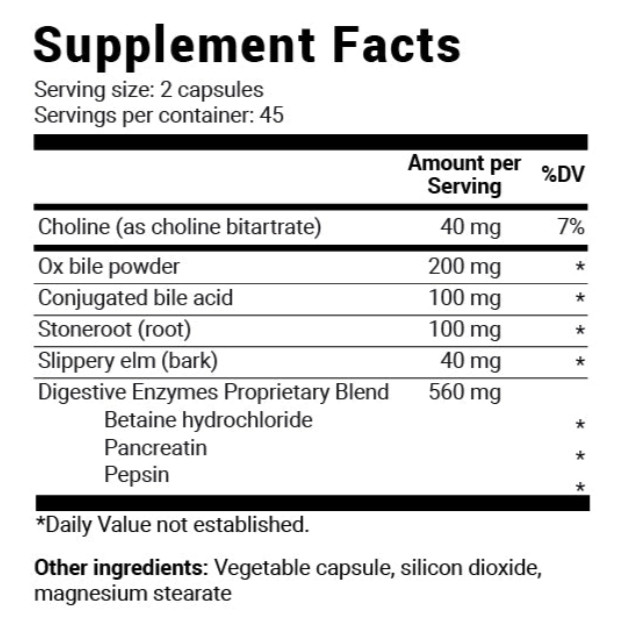 Dr. Berg Gallbladder Formula Extra Strength Ox Bile Digestive Enzymes 90 Caps