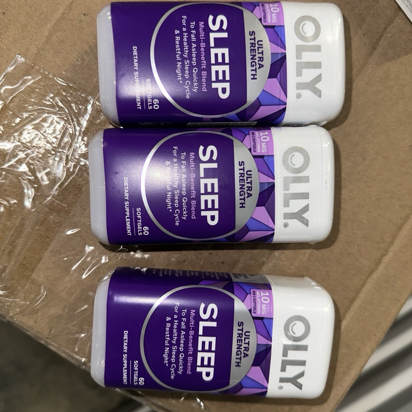 Olly Ultra Strength Sleep 10mg 60 Softgels X 3 Exp 05/07/2027