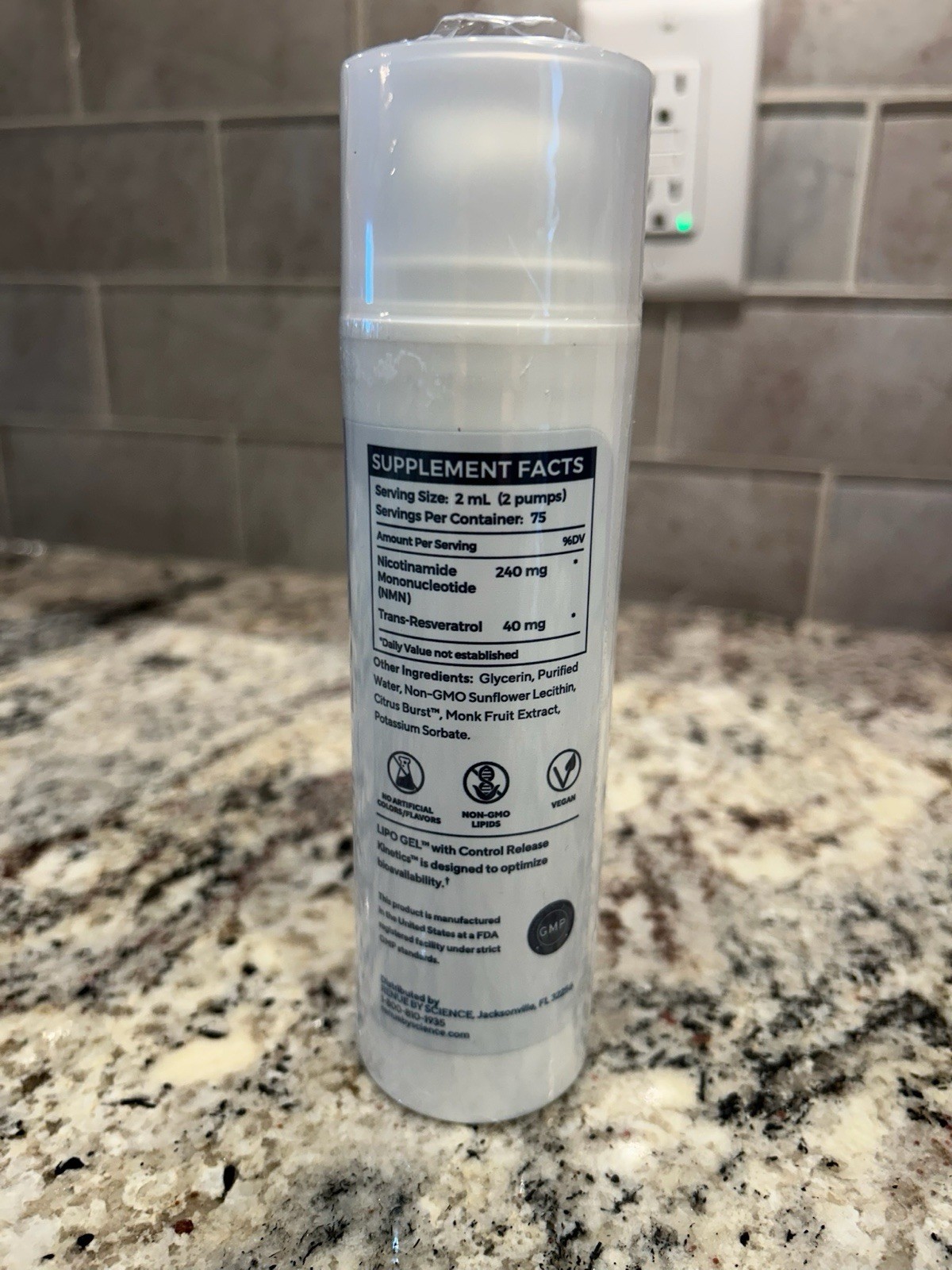 Renue By Science NMN Trans-Resveratrol Lipo Gel Citrus Burst Vegan 150 mL