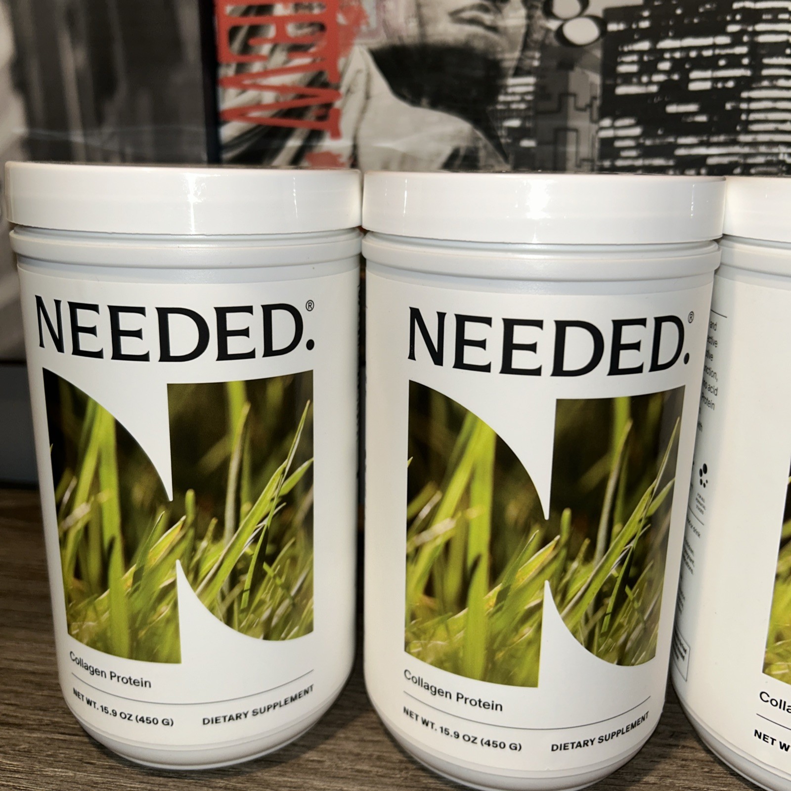 Collagen Protein Dietary Supplement 16 oz By Needed 3 Tubs