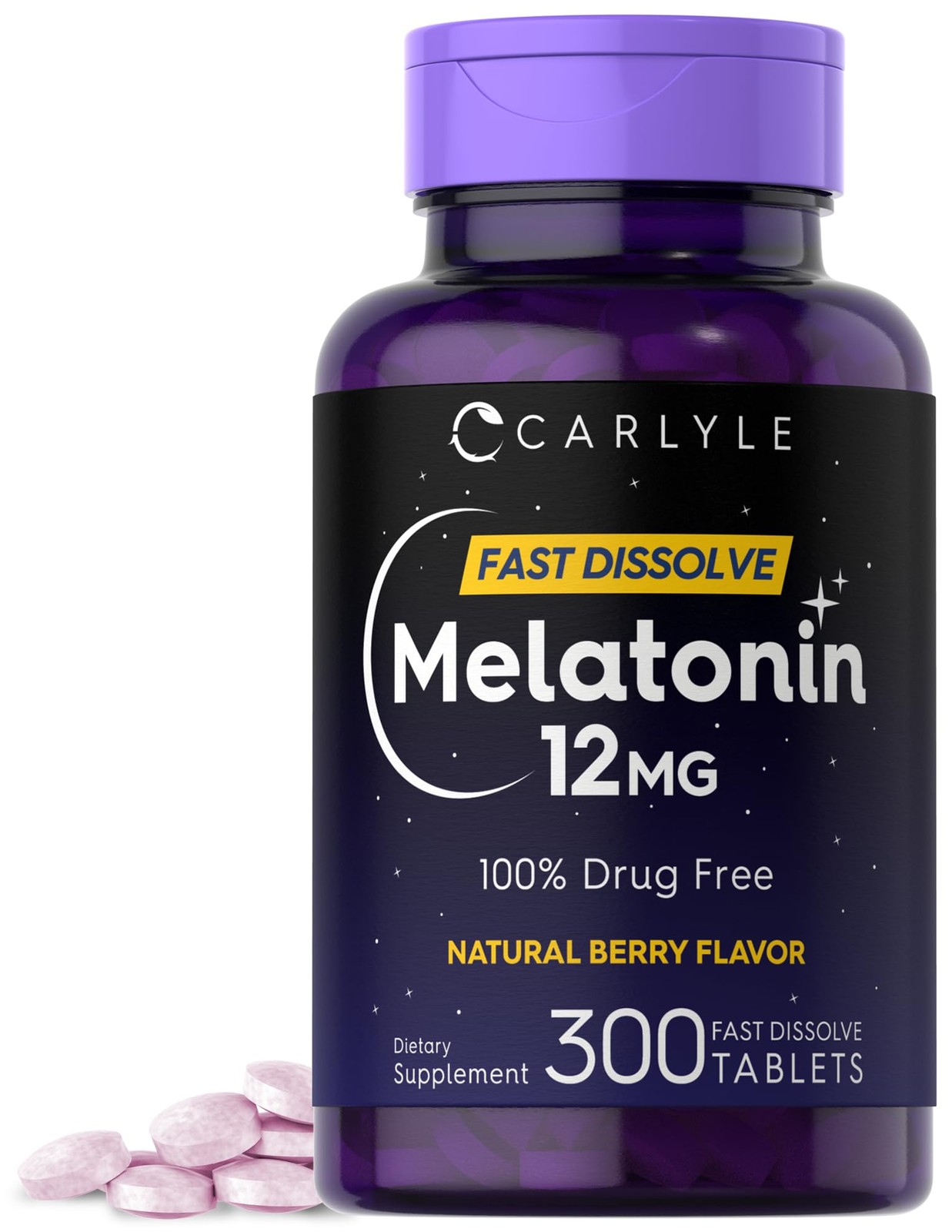 Carlyle Melatonin 12 mg Fast Dissolve 300 Tablets | 300 Count (Pack of 1)