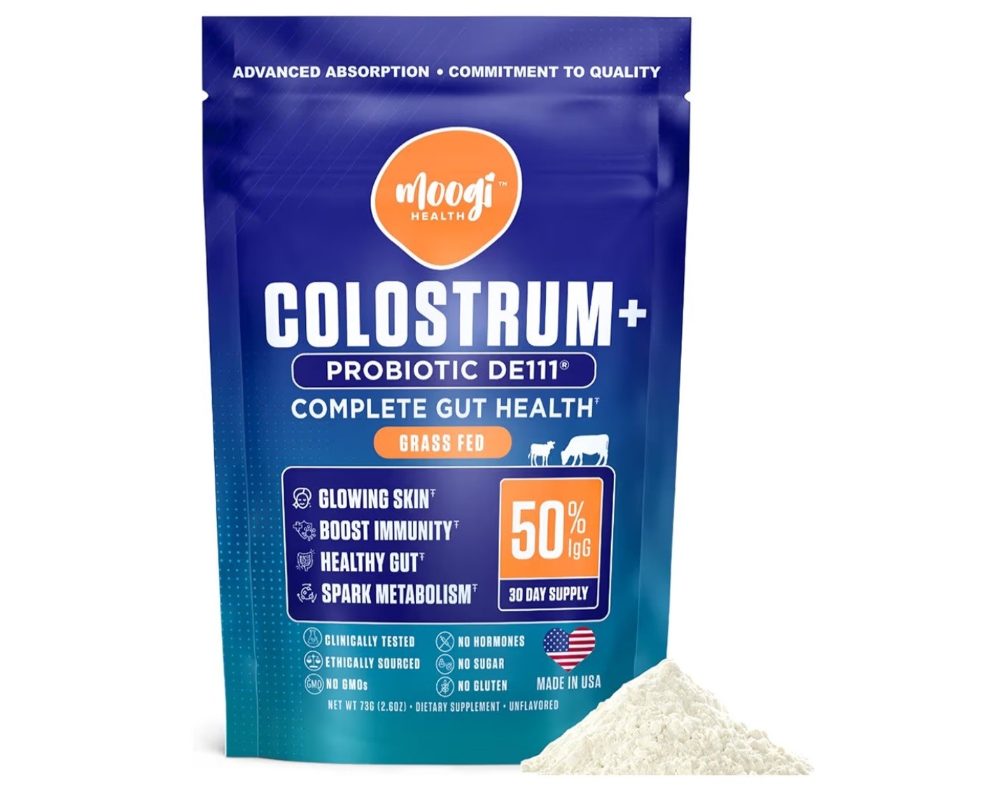 Moogi Performance+ Colostrum+DE111® Probiotic-30-D/Supply-Advanced Gut Grass Fed