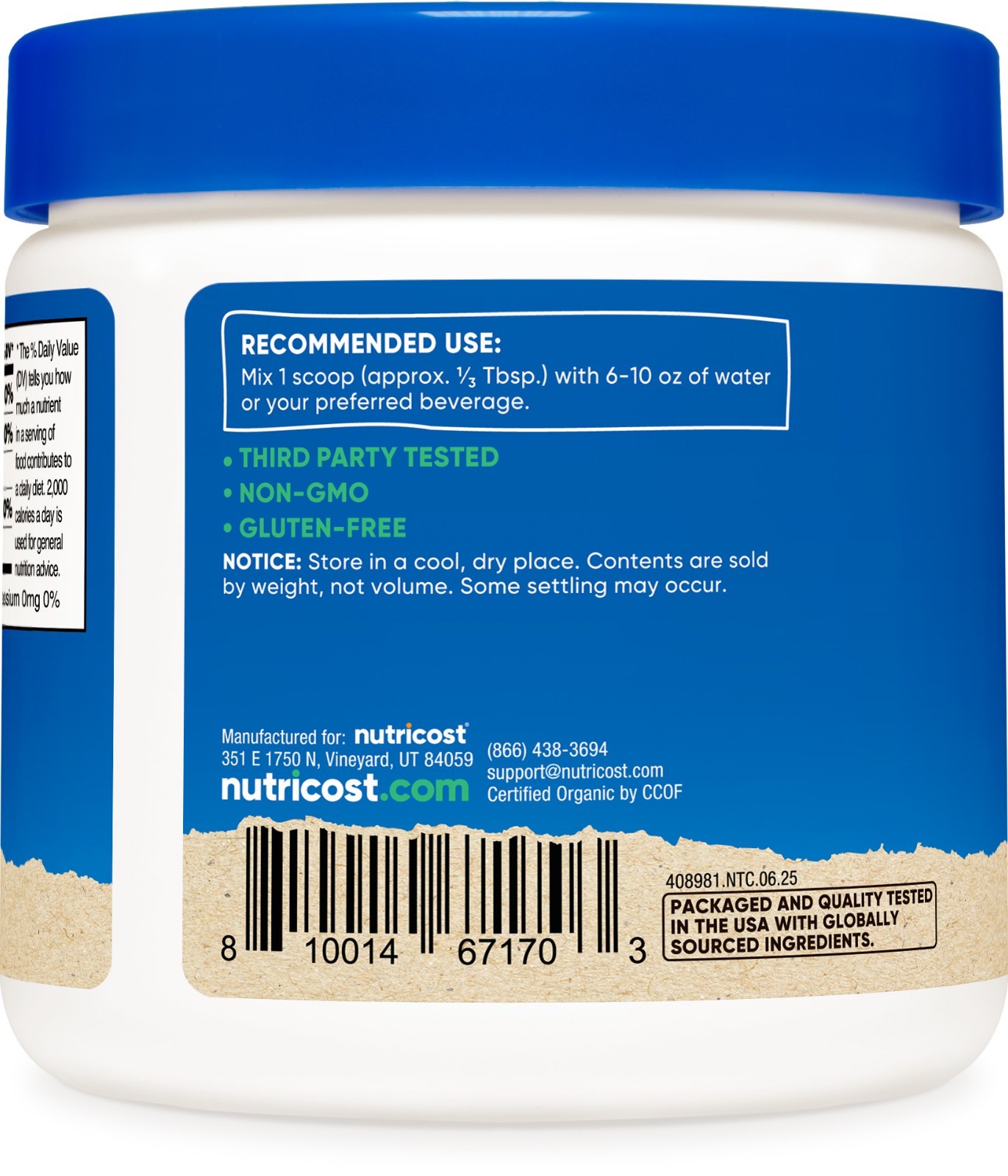 Nutricost Organic Blueberry Powder 8oz (227 Grams) – Pure, Gluten Free, Non-GMO