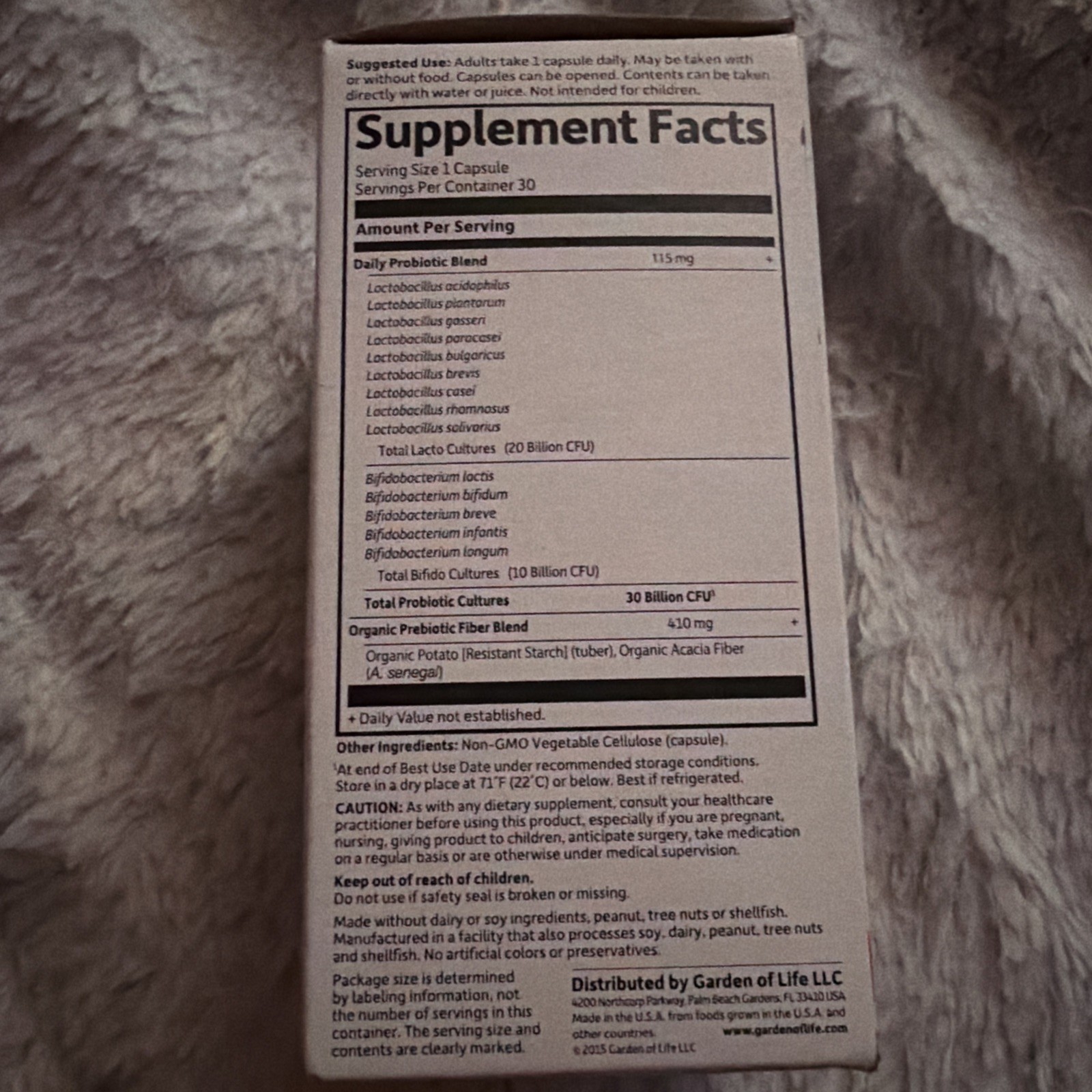 Garden of Life Dr. Formulated Probiotics 30 Billion 30 Veg Caps Exp 02/2027