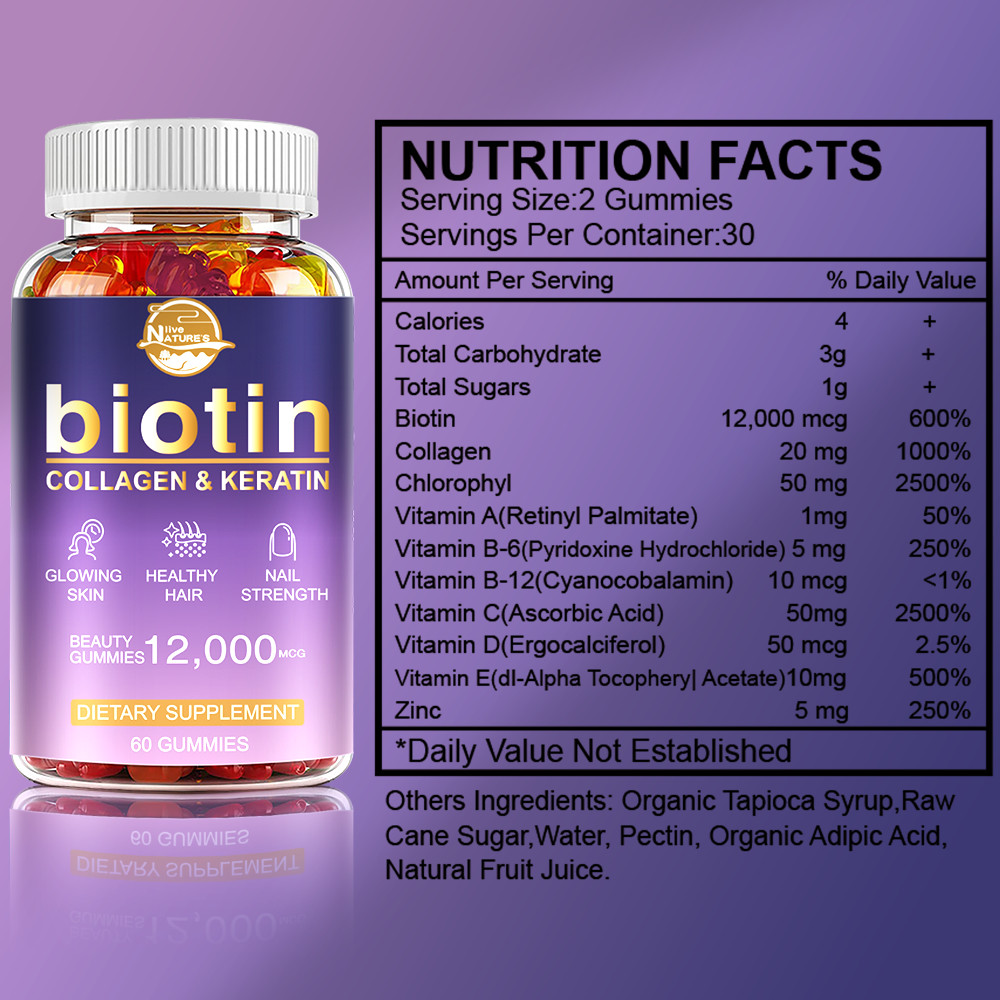 Biotin Collagen & Keratin Capsule 12000mcg – Hair Skin Nails Bone & Joint Health