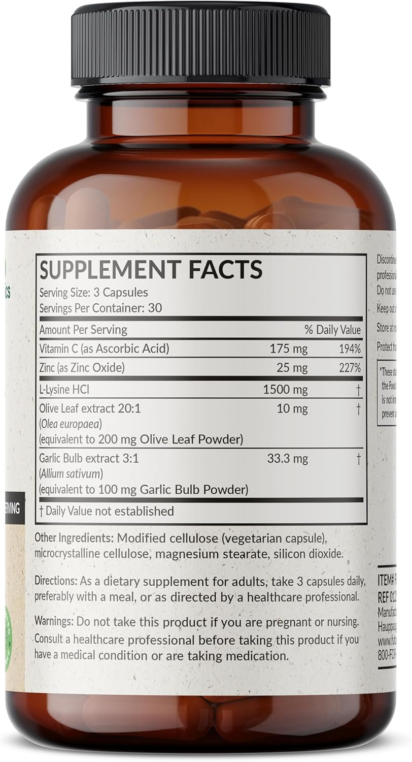 L-Lysine Defense Immune Support Complex 1500 MG per Serving with Vitamin C, Zinc