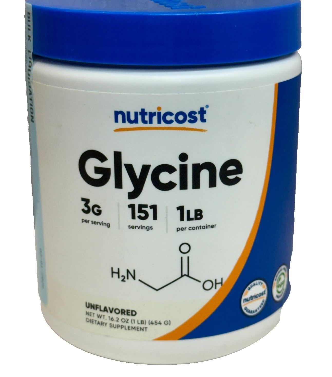 Nutricost Glycine Powder 1lb – Non-GMO, Gluten Free Exp. 08/2028