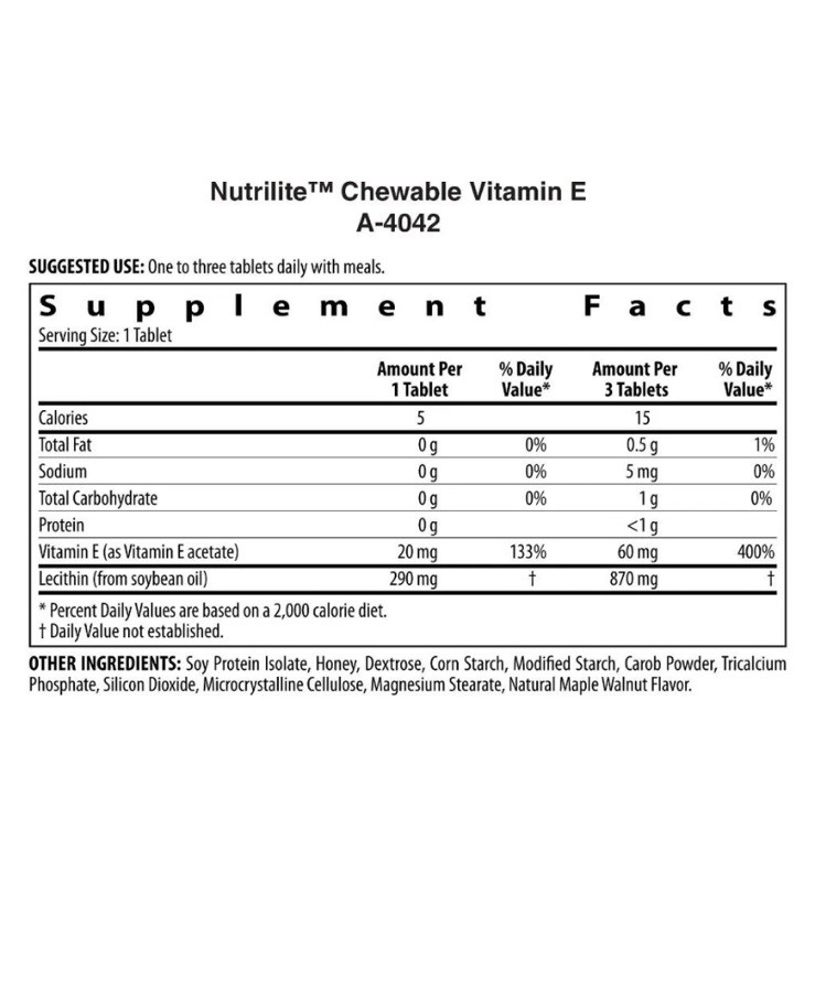 270 Tablets Amway Nutrilite Chewable Vitamin E + Tracking