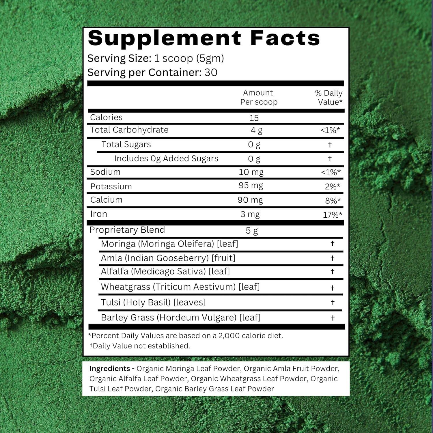 ORGANIC SPREE Super Greens Powder – 150 gm (5.3oz) for Detox & Immunity Support