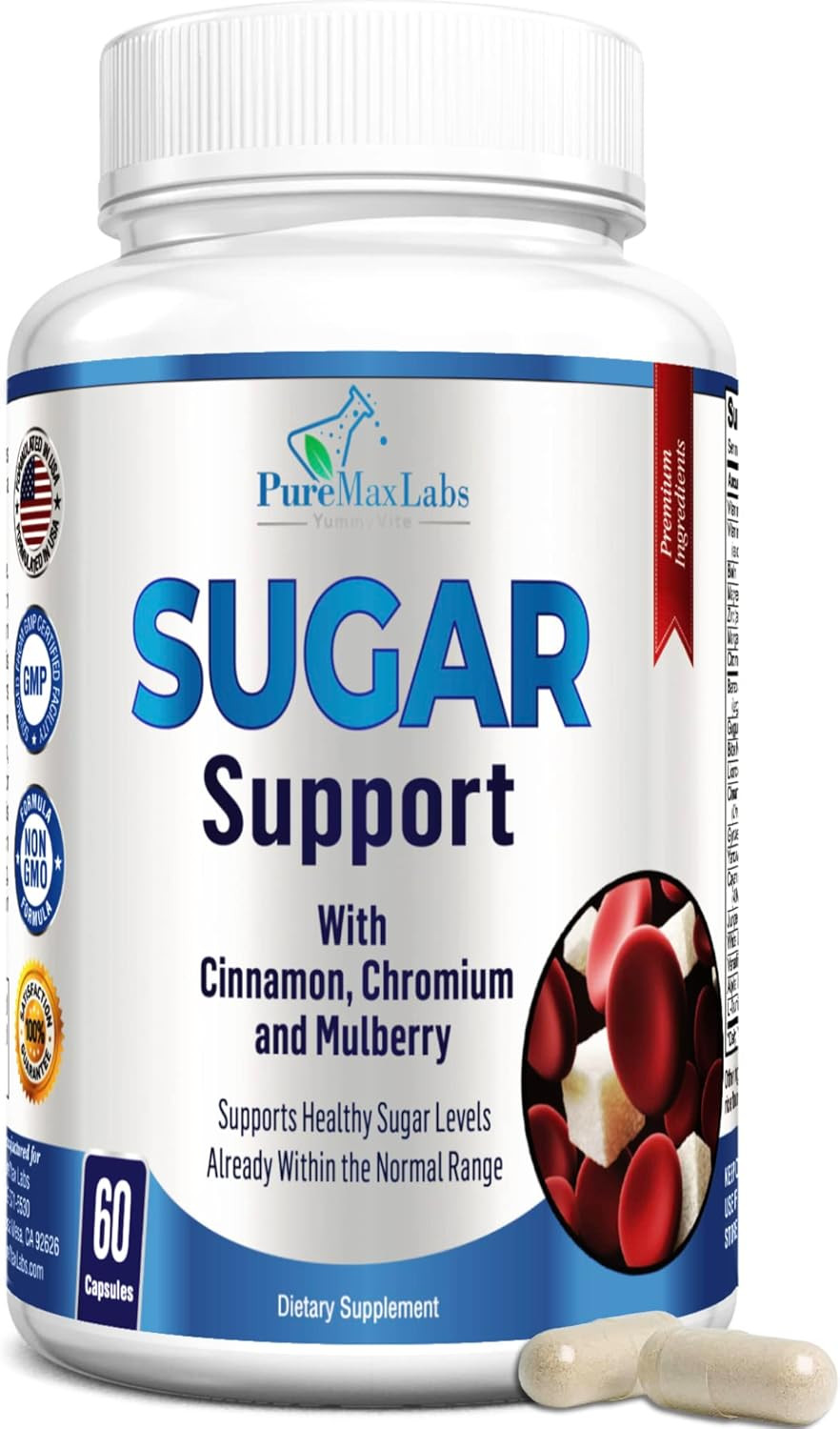 Sugar Support Supplement with Cinnamon, Chromium, Mulberry, Alpha Lipoic Acid –