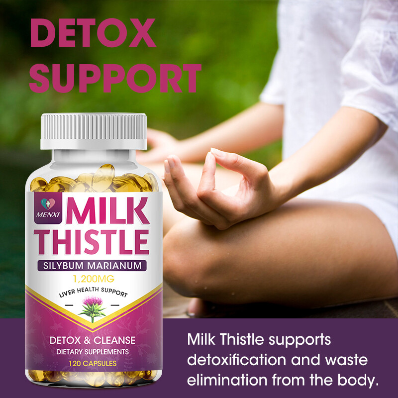 120pcs Milk Thistle (Silymarin) Dandelion Root Capsules Liver Health 1200MG