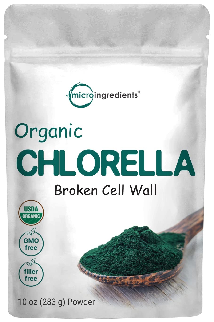 Organic Chlorella Powder, 10 Ounce, Broken Cell Wall, 10 Ounce (Pack of 1)