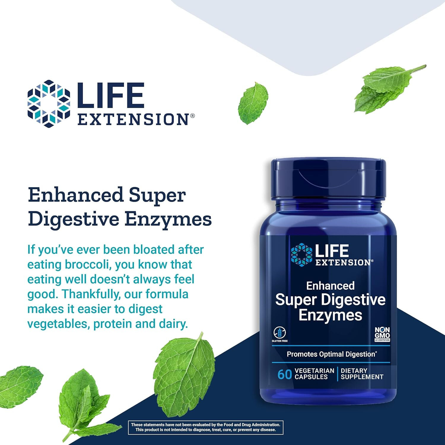 Life Extension Enhanced Super Digestive Enzymes 60 vegetarian capsules
