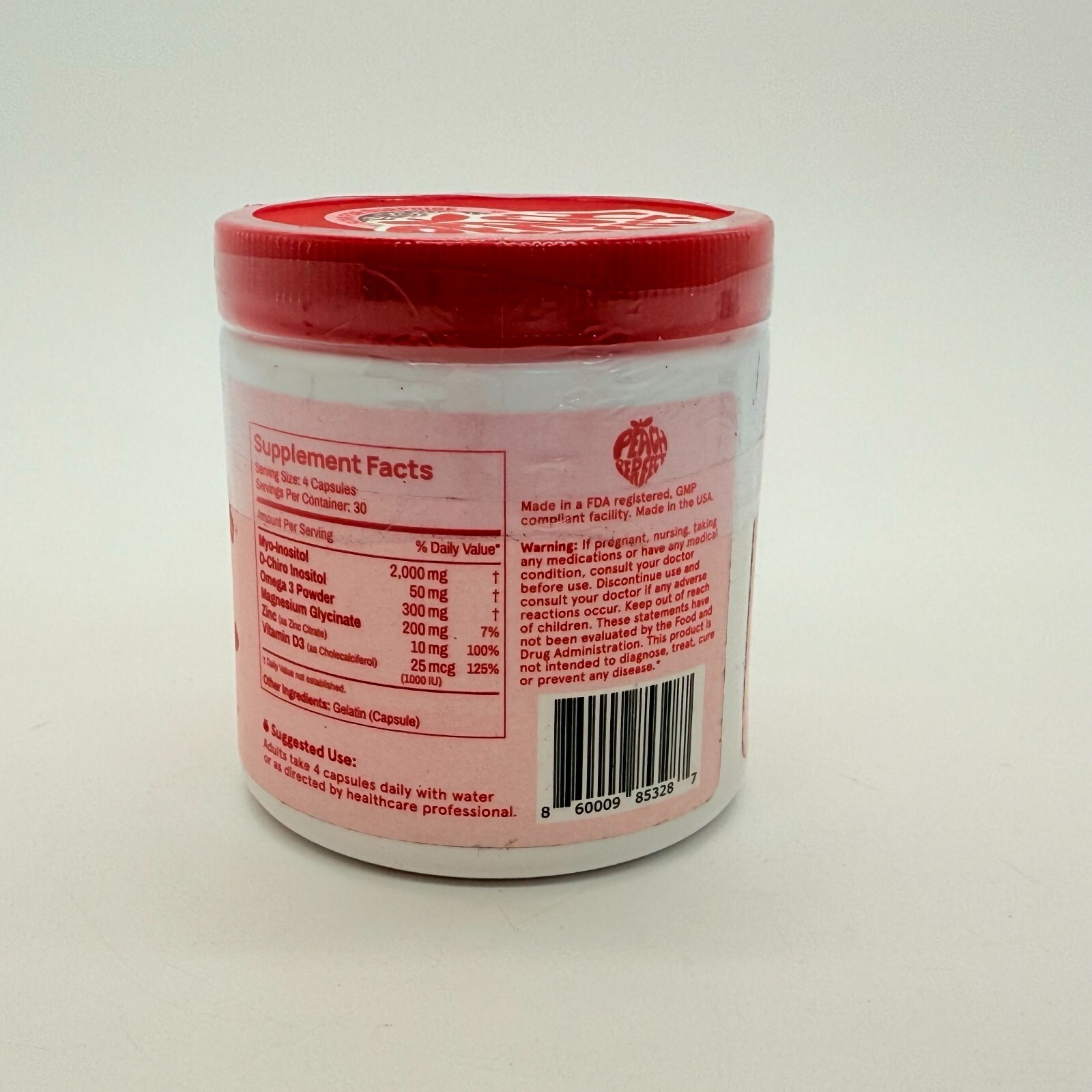 Peach Perfect Inositol Multivitamin, 120 Capsules, Exp. 9/2027