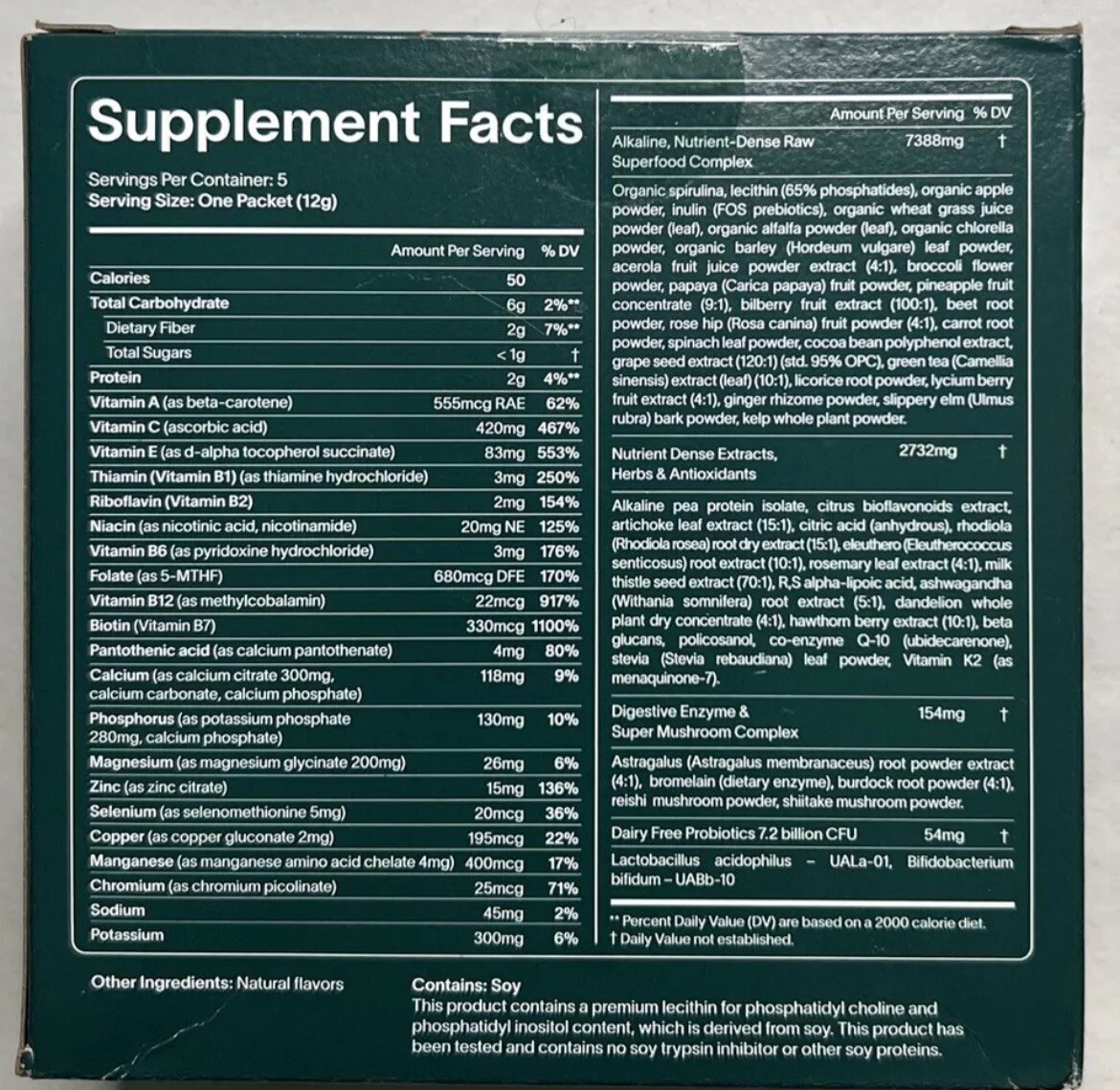 AG1 Athletic Greens 5 Servings Individual Packs x 12 Grams Each Expires 07/2025