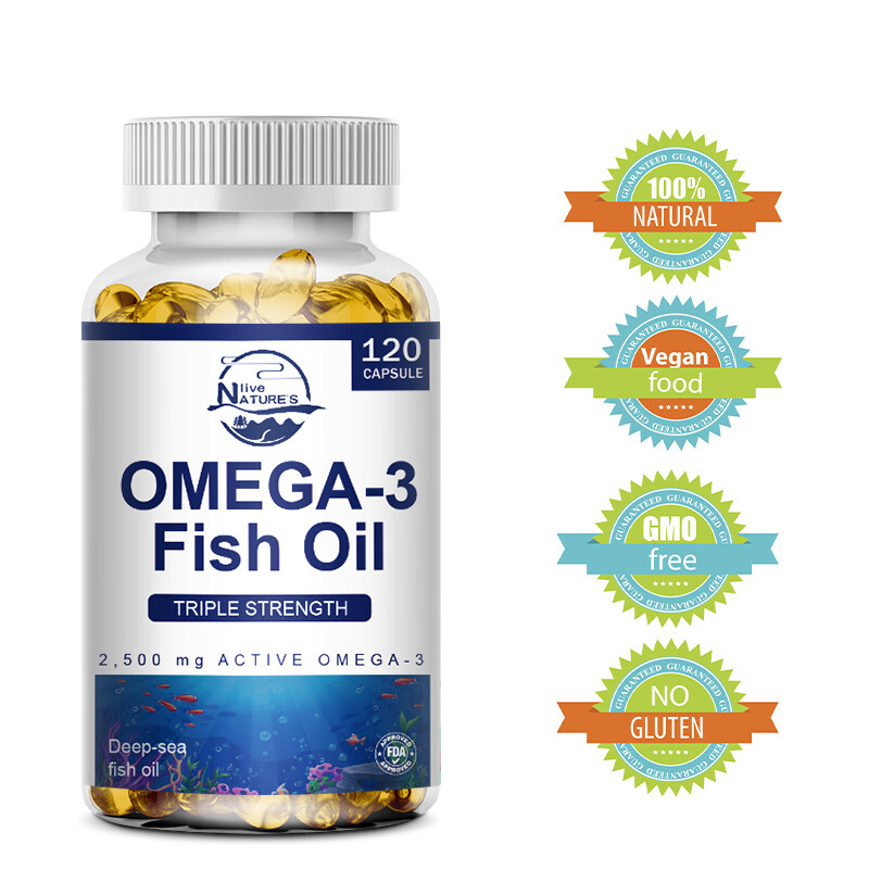 2500mg Omega 3 Fish Oil Capsules 3 x Strength EPA & DHA High Potency 1-4 Bottles
