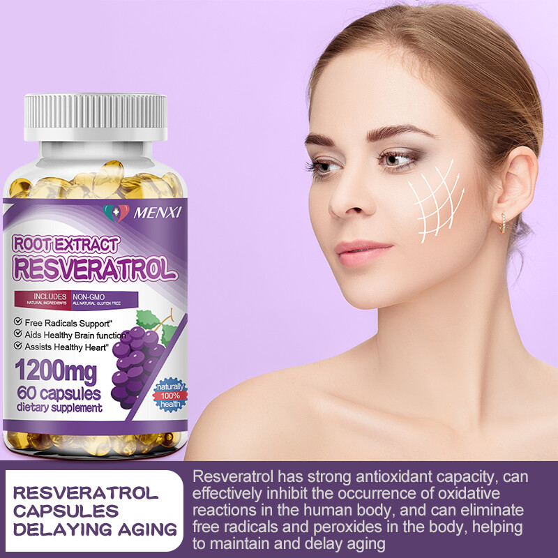 （5 Pack） Resveratrol – Brain Support, Mental Focus, Heart Health, Immune Support